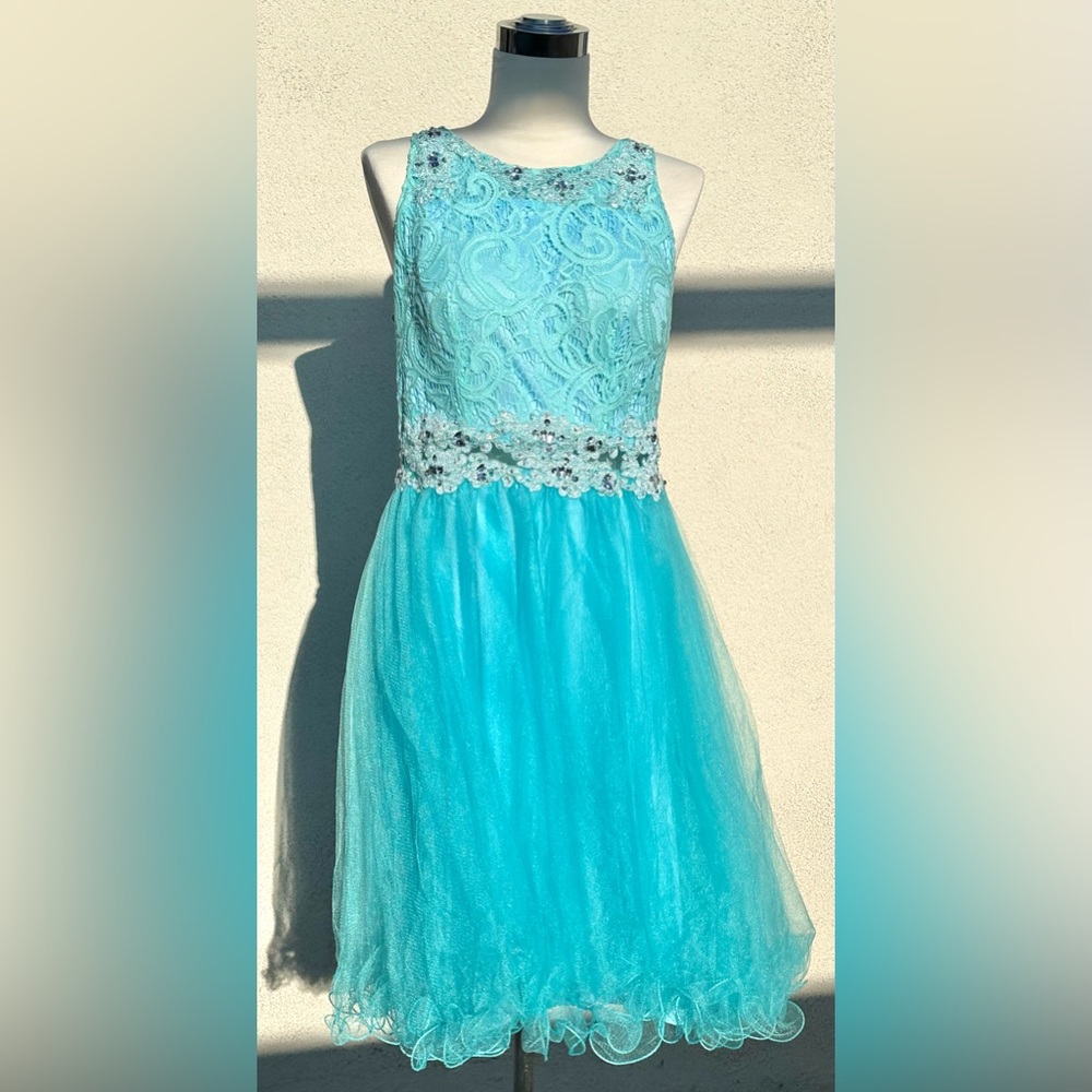 Cinderella Couture Aqua Dress